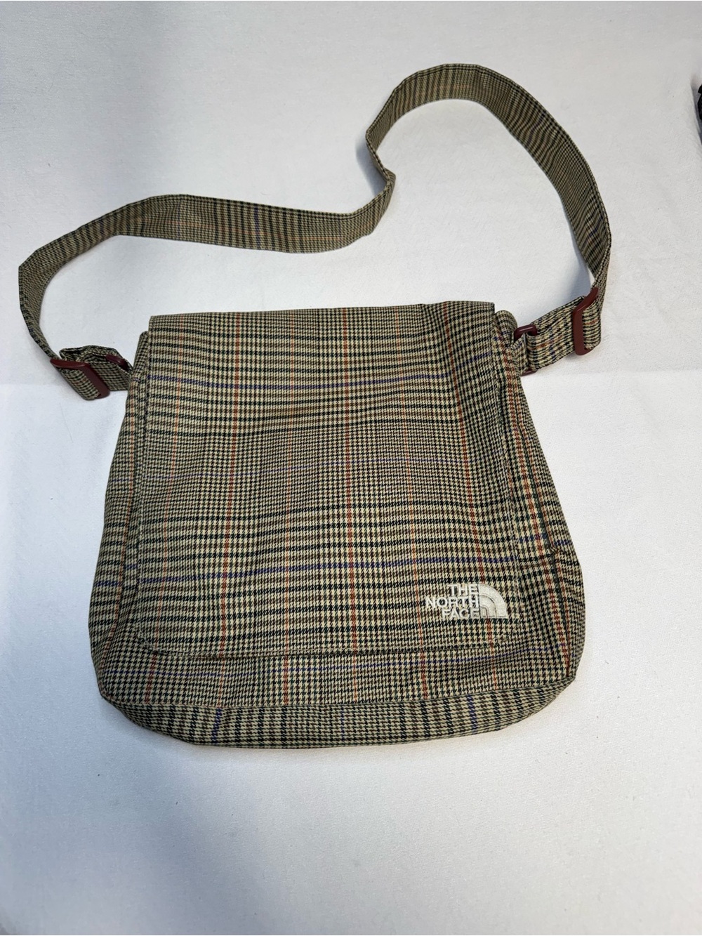 The North Face Plaid Messenger Bag in Brown and Tan Plaid  Back to School bag